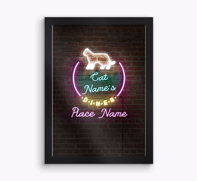 Neon Sign: Personalised {breedCommonName} Framed Print